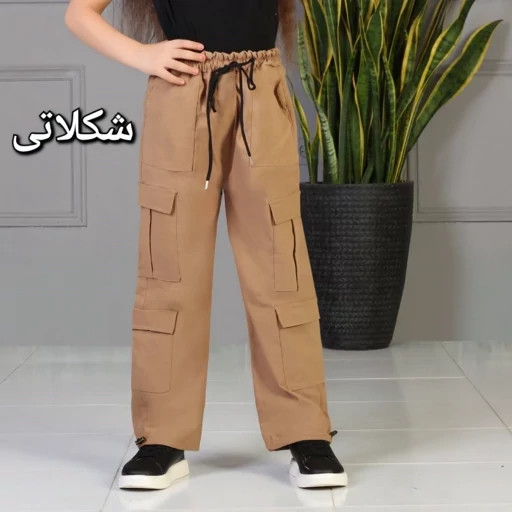 شلوار بچگانه کارگو راحتی بنگال کتان کش از 2 تا 12 سال( سایز 50 تا 90) در 7 رنگ