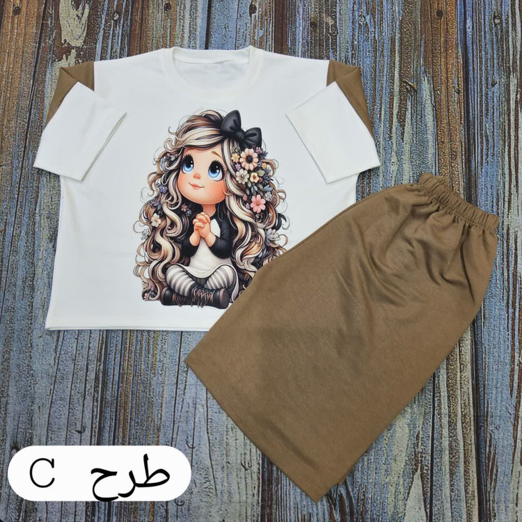 ست زنانه کراپ شورتک ویسکوز فری سایز 38 تا 44
